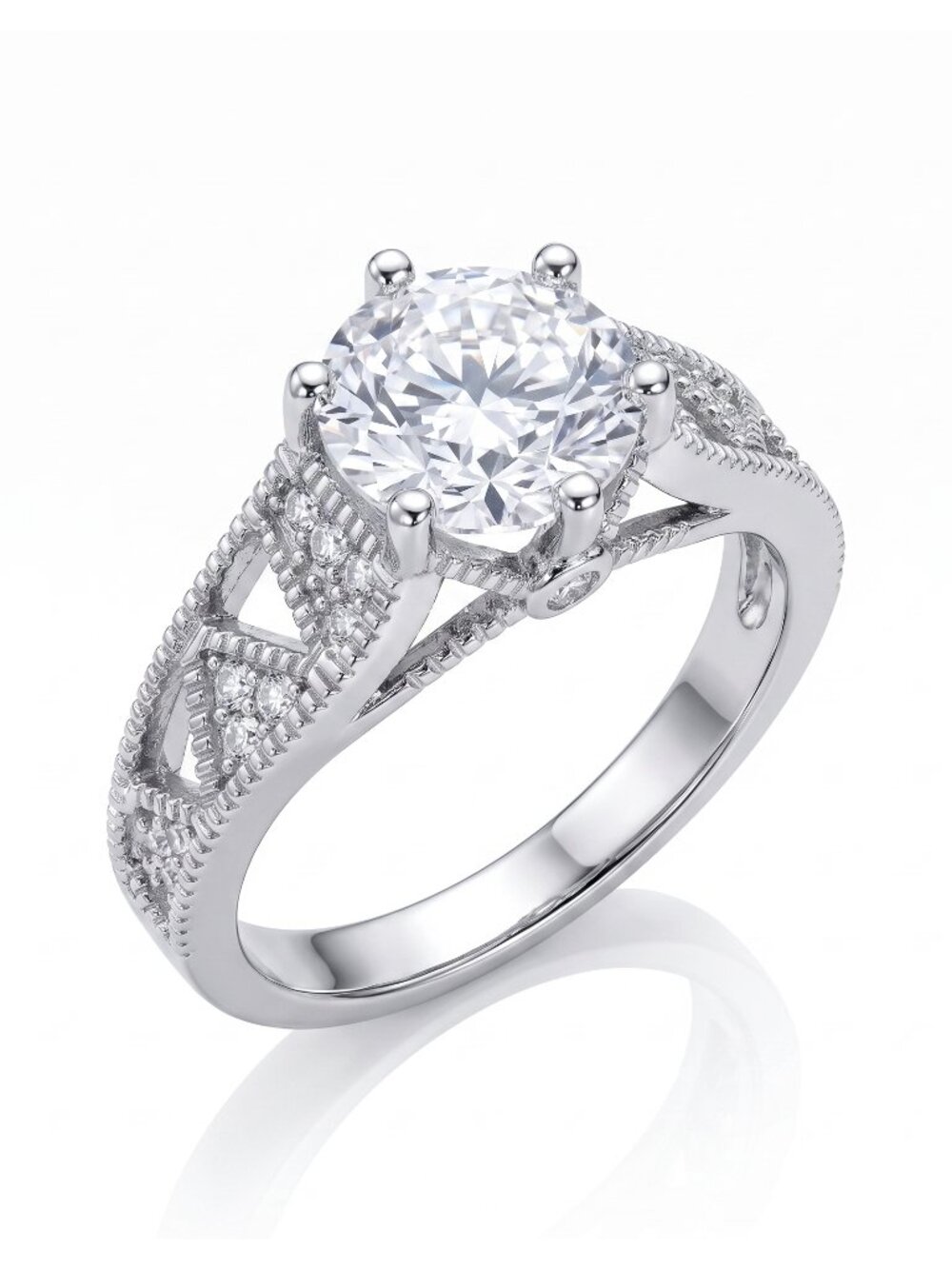 Classic Vintage Style Silver ring, 925 Sterling Silver Charmed Aroma Art Deco
